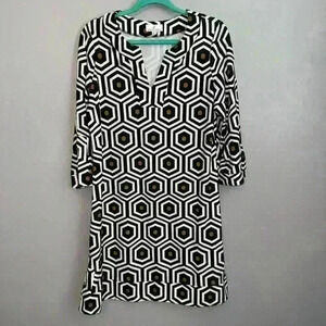 EUC Jude Connally Geo Print Shift Dress Size Large